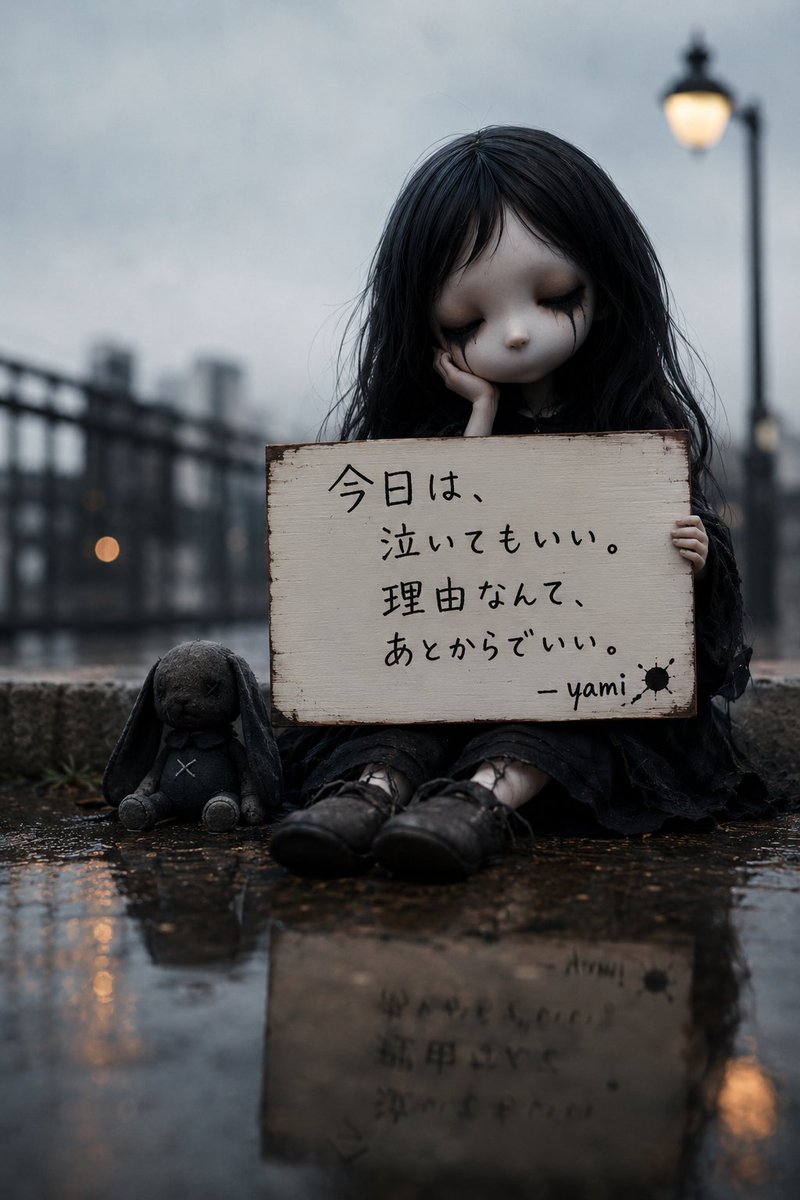 Moody Gothic Girl Rain Portrait