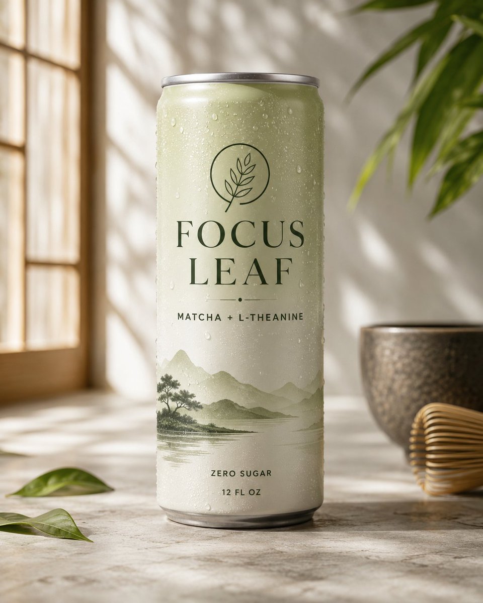 Premium Matcha Energy Drink Mockup