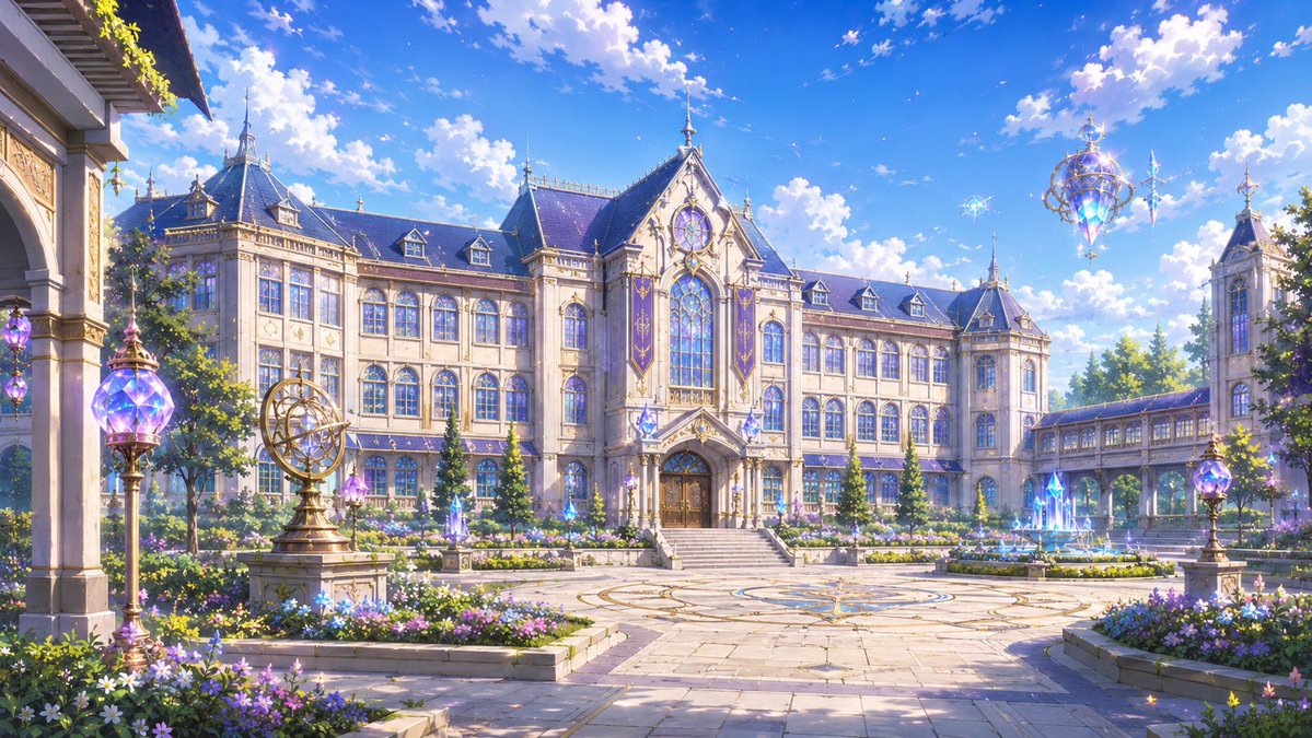 Cinematic Anime Fantasy Academy Campus