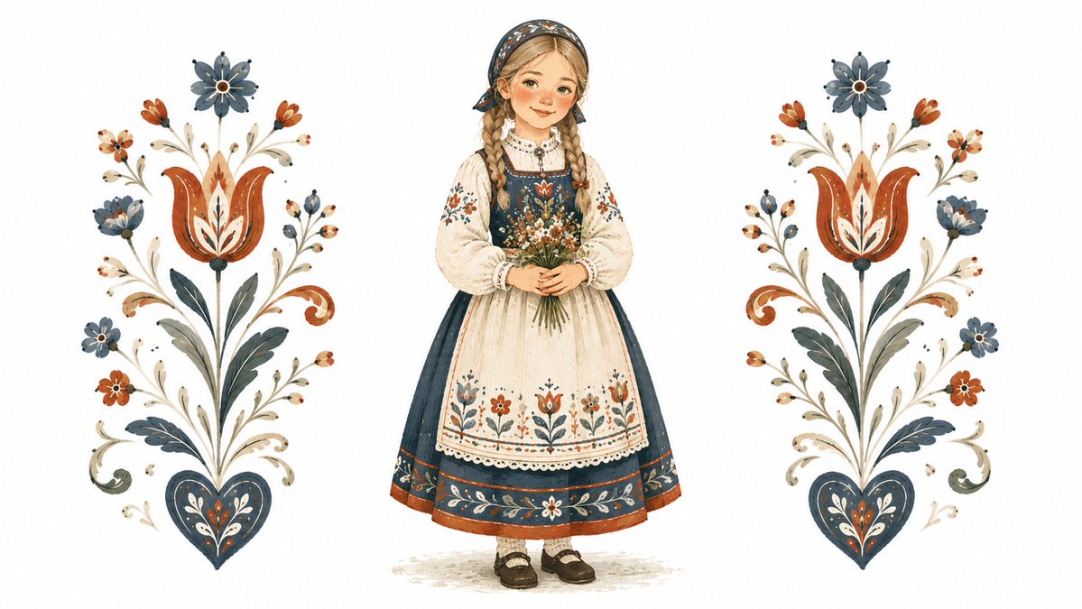 Scandinavian Folk Art Painting