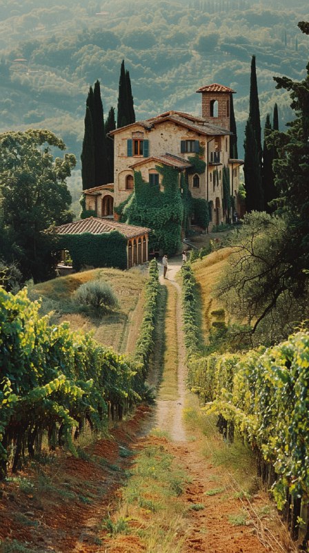 1990s Tuscany Vineyard Stroll Luxury Weekend Photograph