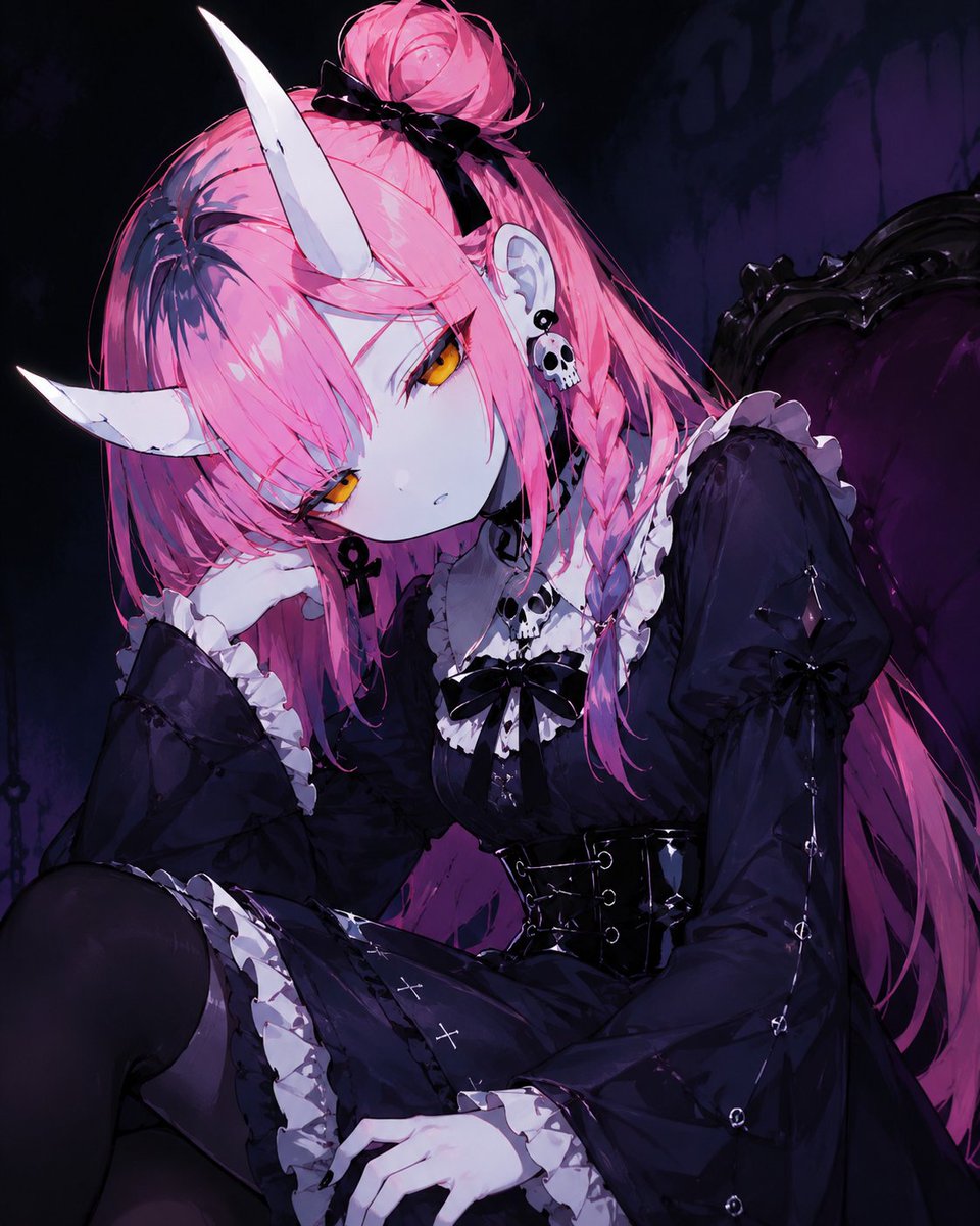 Moody Gothic Demon Girl Portrait