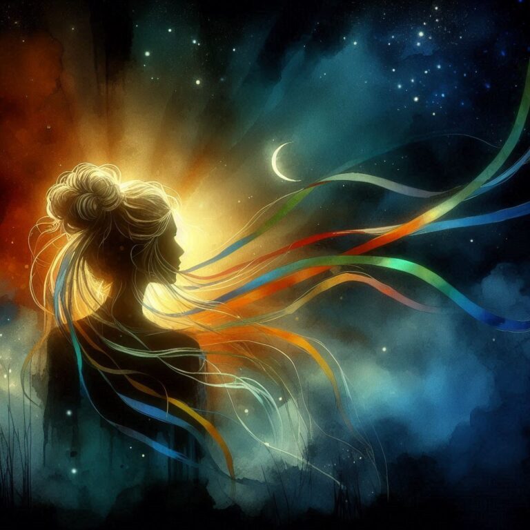 Fantasy Maiden in Evening Glow Watercolor