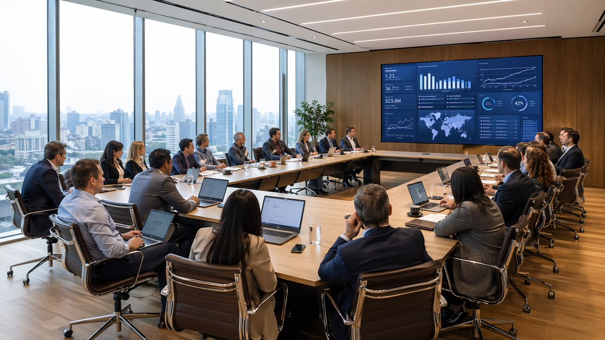 High-Level Business Meeting Scene