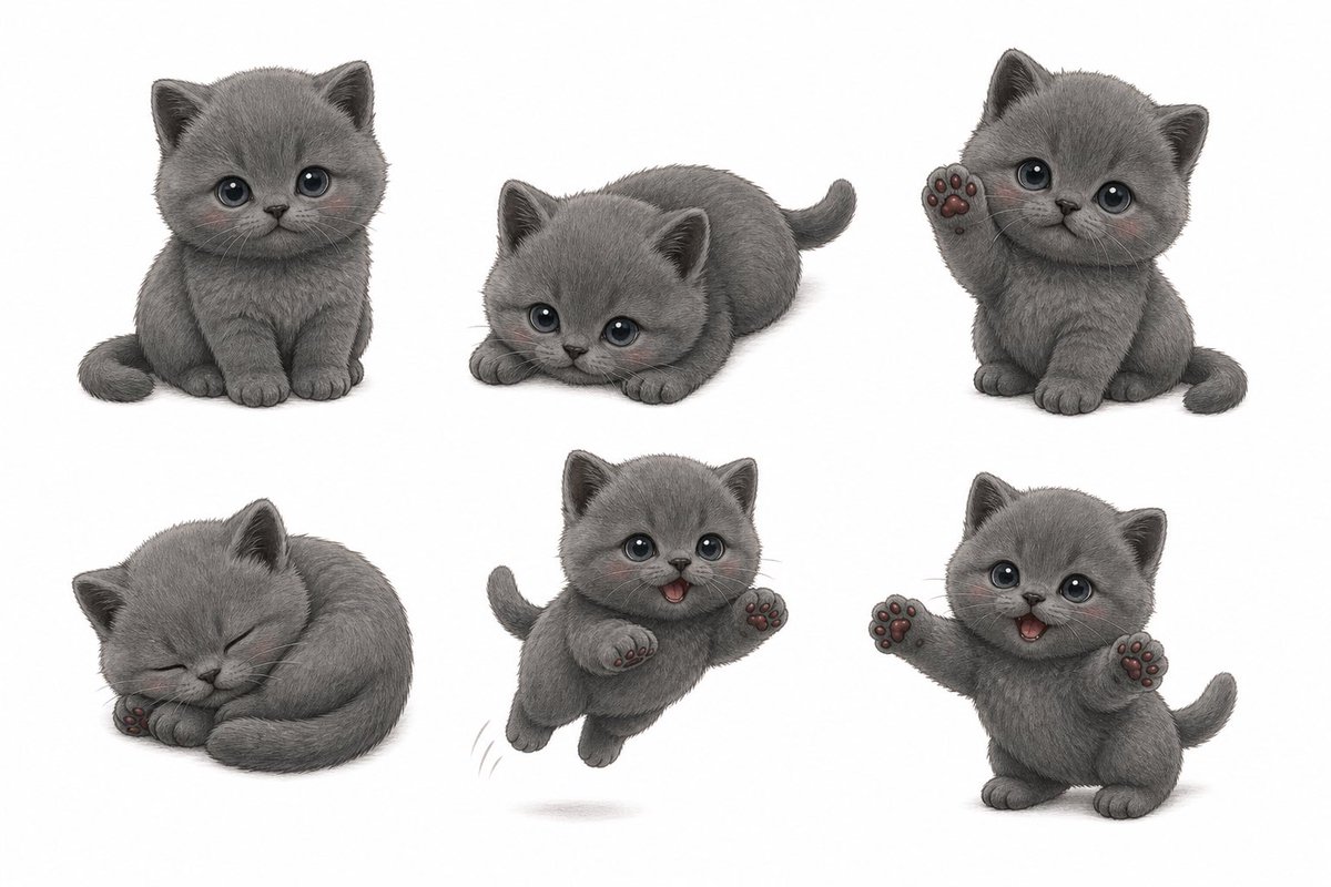 Cute Kitten Sticker Pack Preview