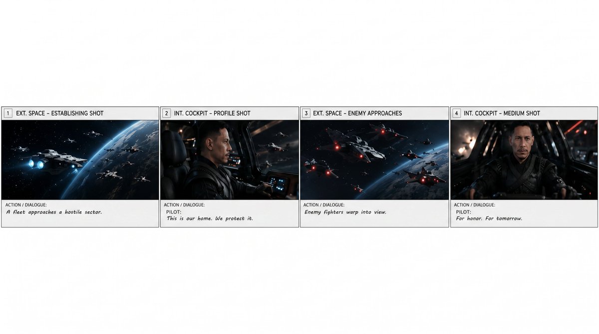 Space Fleet Storyboard Strip