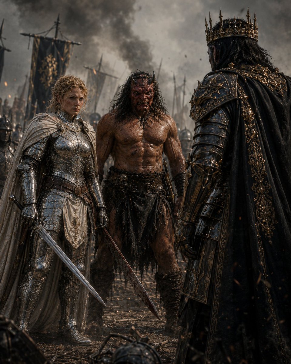 Dark Medieval Fantasy Battlefield Confrontation