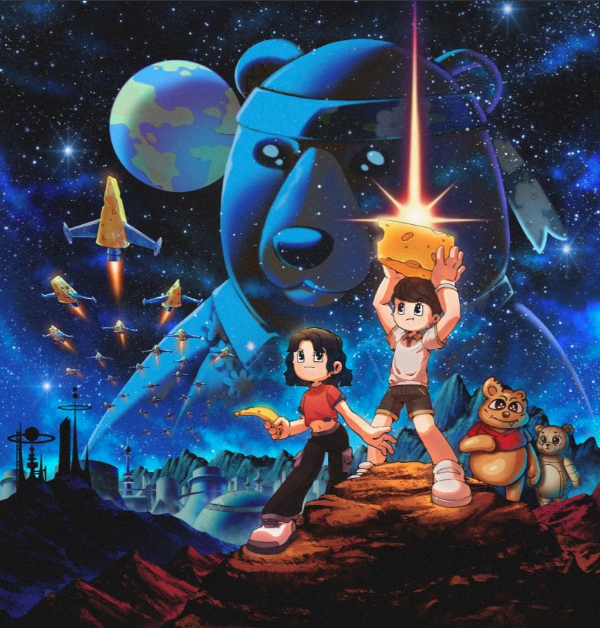 90s Anime Sci-Fi Adventure Poster