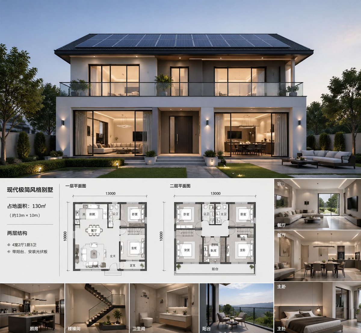 Modern Villa Architectural Presentation Board
