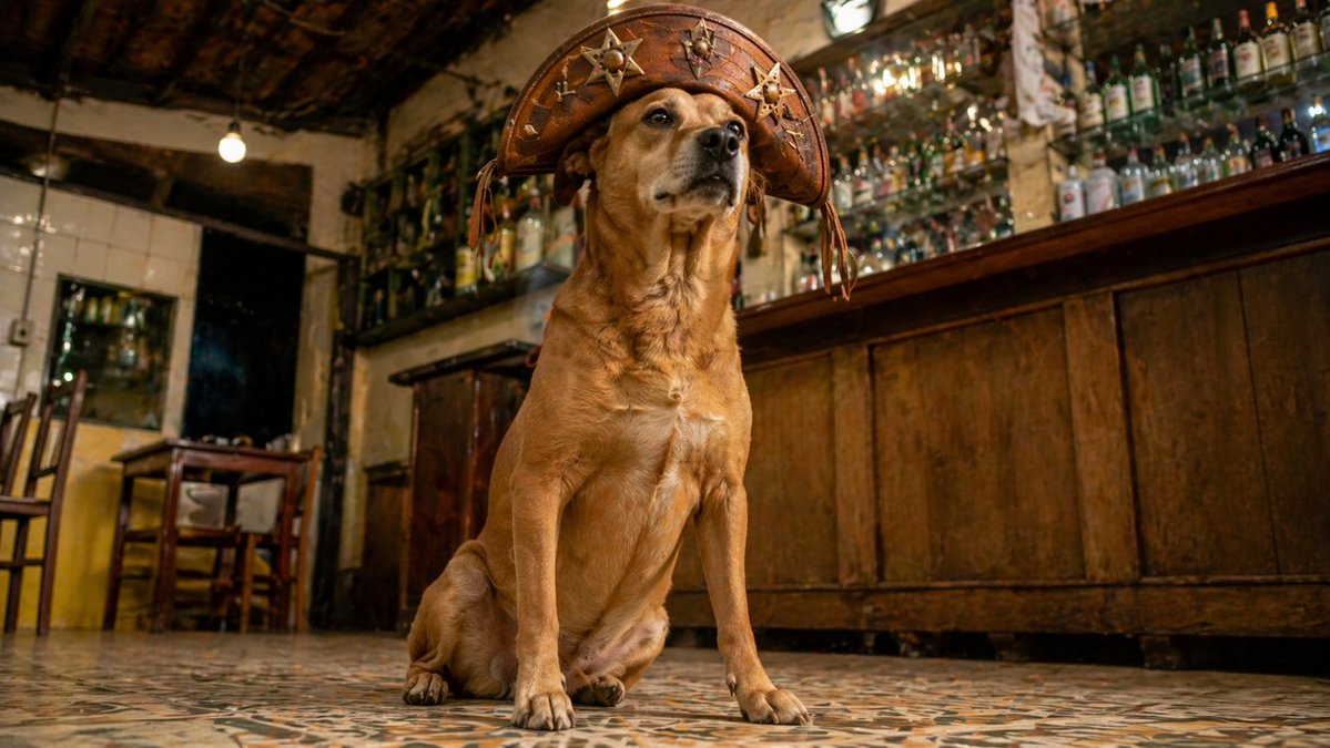 Folk Hero Dog at Rustic Bar
