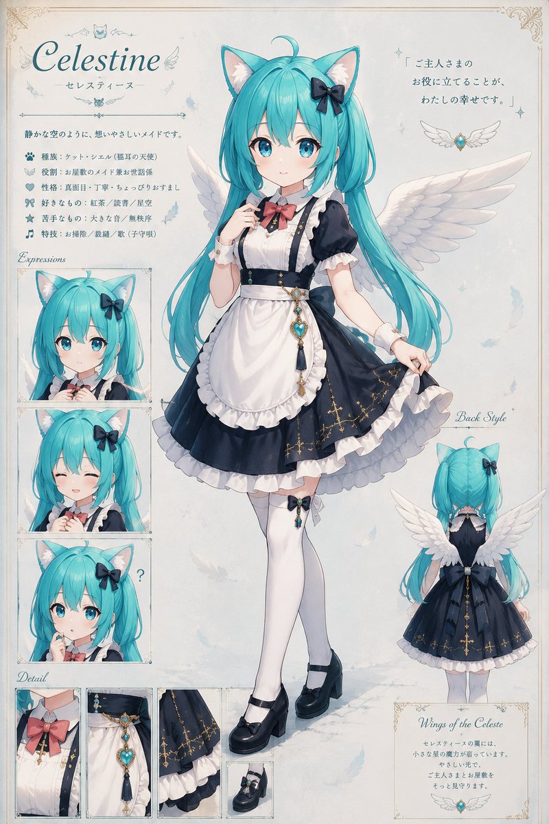 Celestine Celestial Cat-Maid Reference