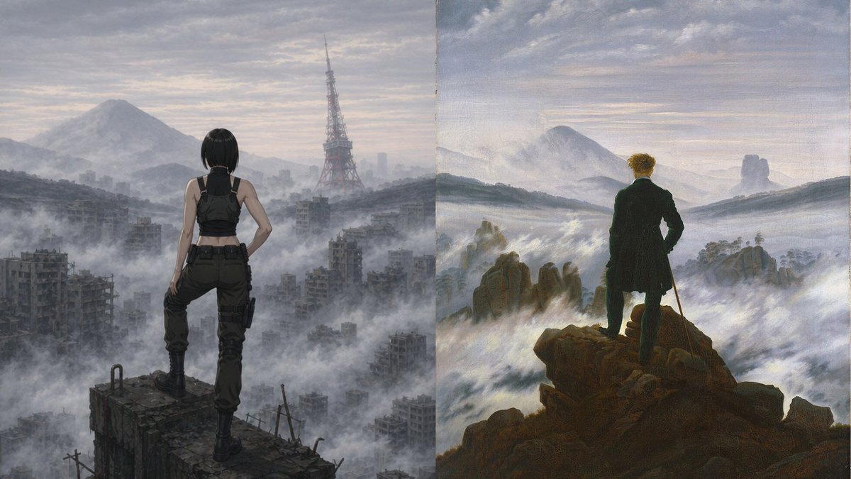 Wanderer Above Foggy Ruins of Tokyo