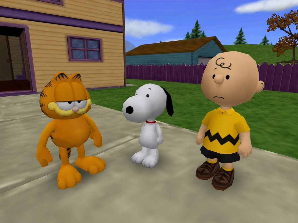 Nostalgic 3D Cartoon Game Scene