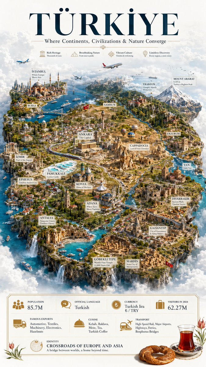 Türkiye Floating Island Luxury Travel Poster