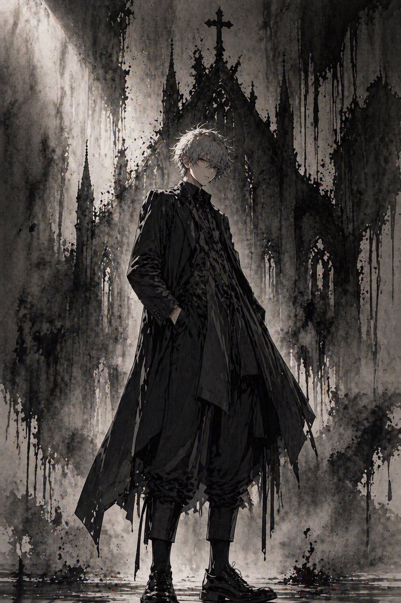 Dark Gothic Anime Ruined Cathedral