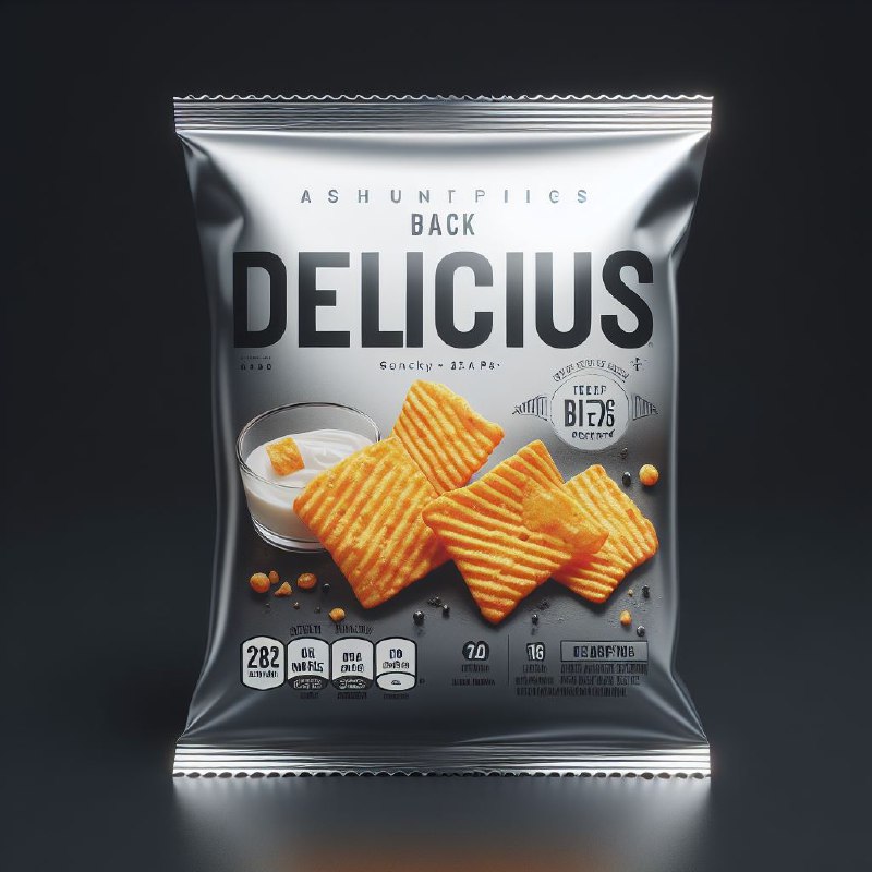 Realistic Snack Pack Packaging on Dark Background