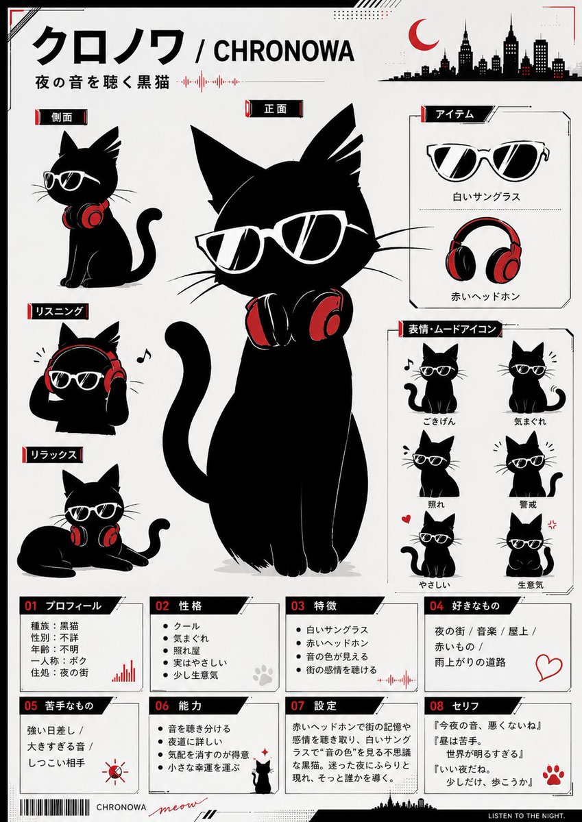 Night Music Black Cat Reference