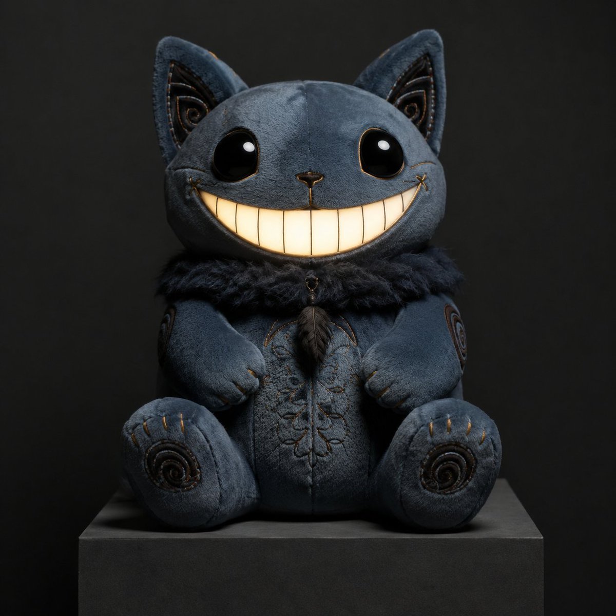 Gothic Cheshire Cat Plush Art Toy