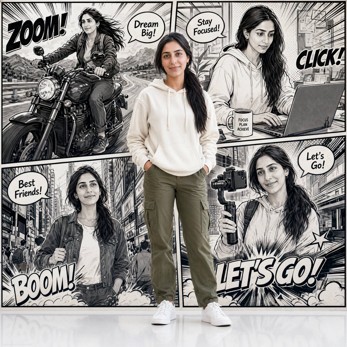 Comic Style Girl Photo Fusion