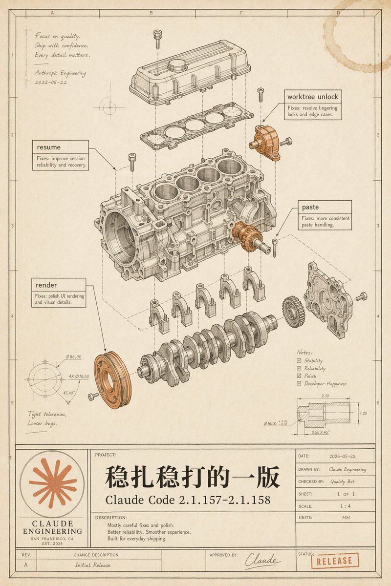 Vintage Engine Blueprint Release Poster