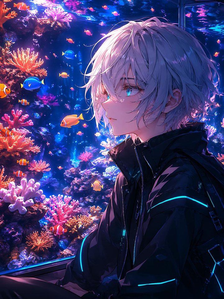 Cyberpunk Aquarium Portrait