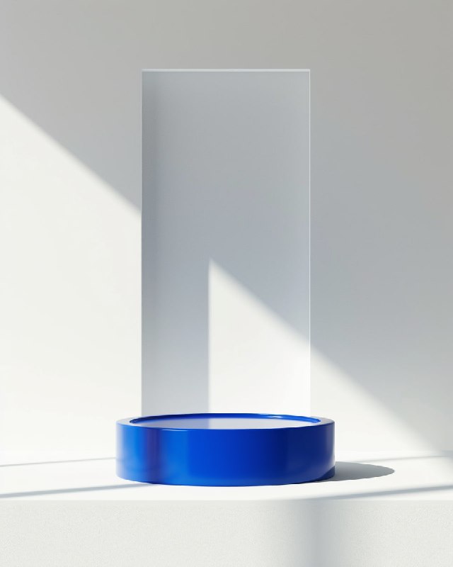 Klein Blue Rounded Podium on Ultra White Background