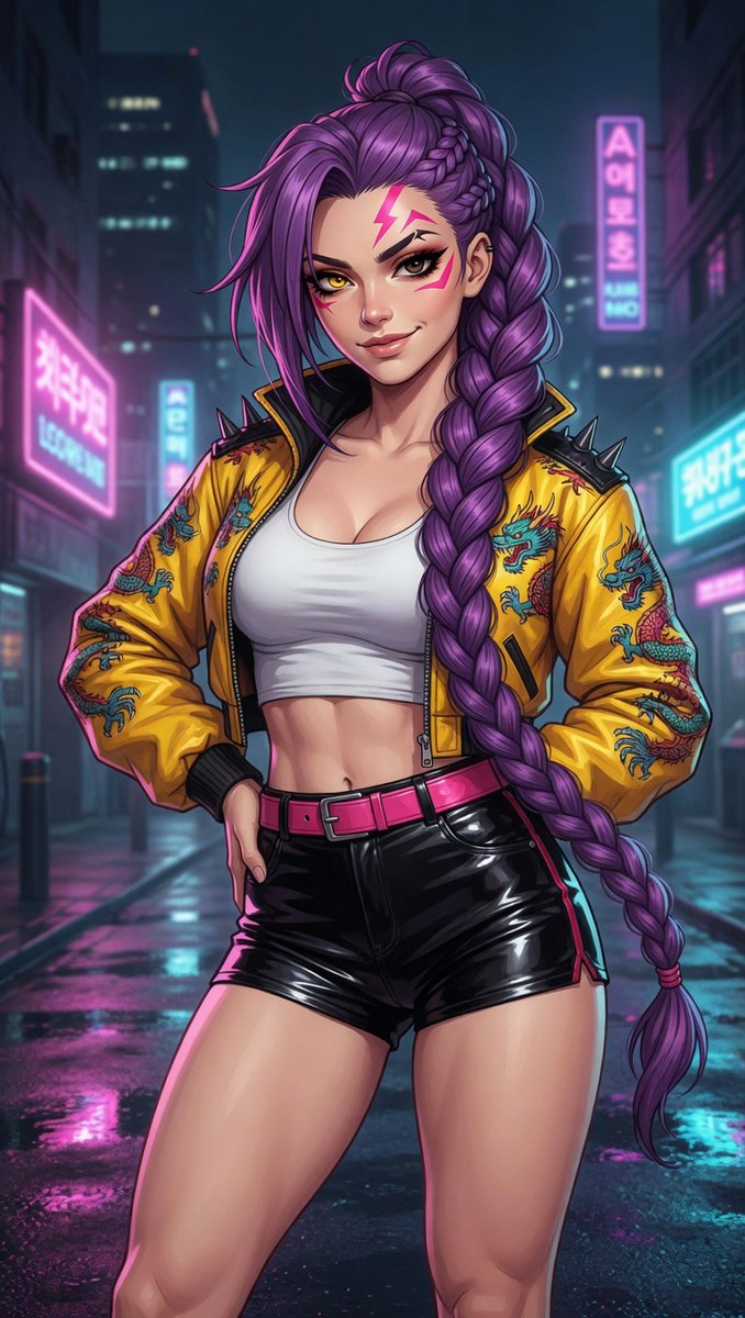Cyberpunk Anime Girl Neon Rain