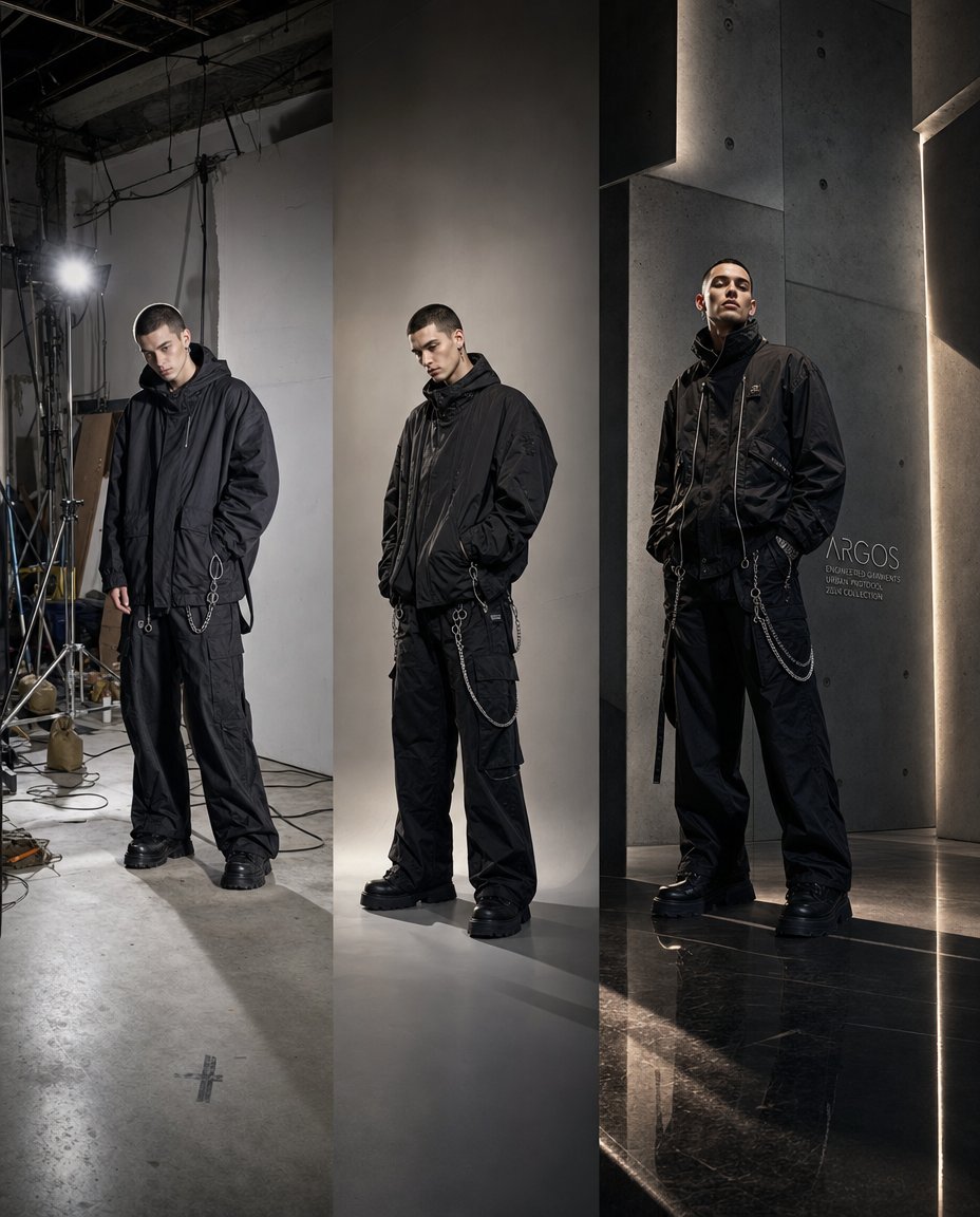 High-End Techwear Triptych