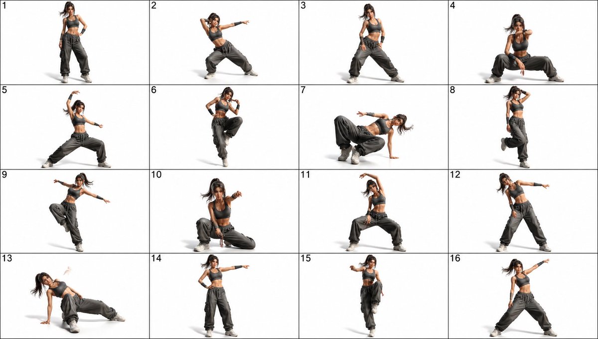 Female Dancer Pose Reference Sheet