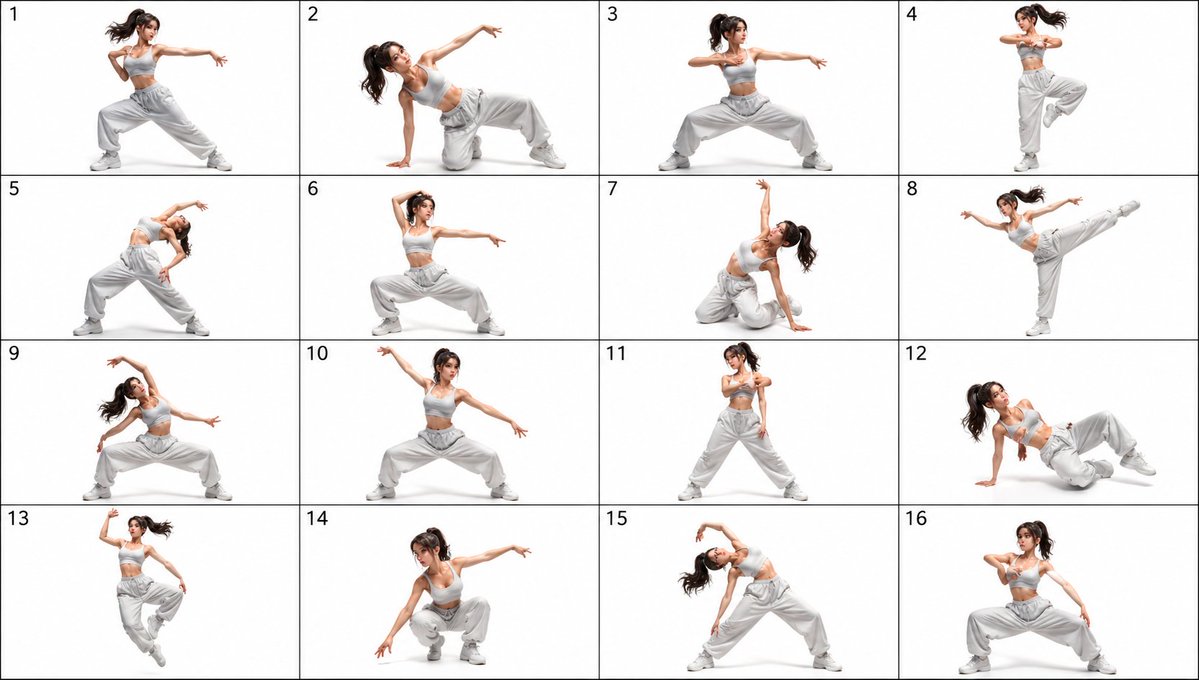 16 Dance Poses Reference Sheet