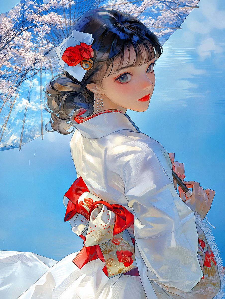 Kimono Girl Dreamy Double Exposure