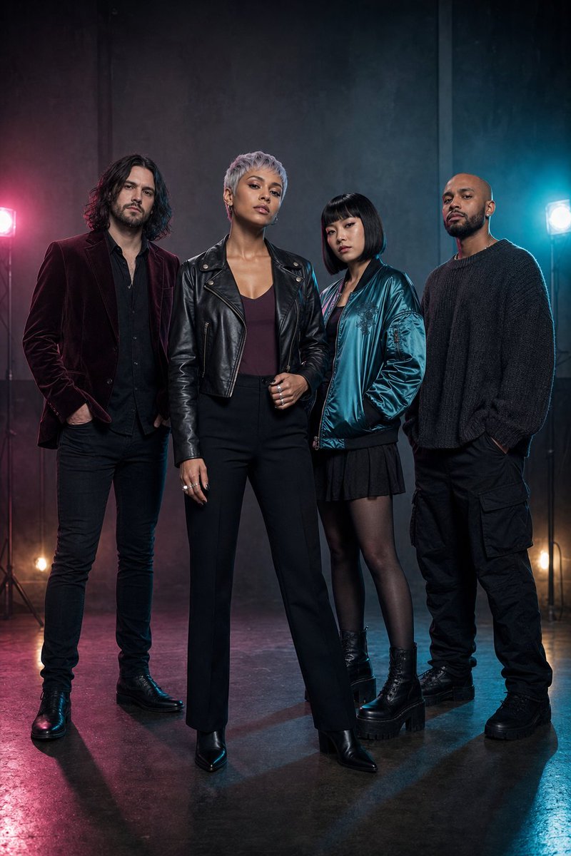 Neon Nocturne Band Portrait