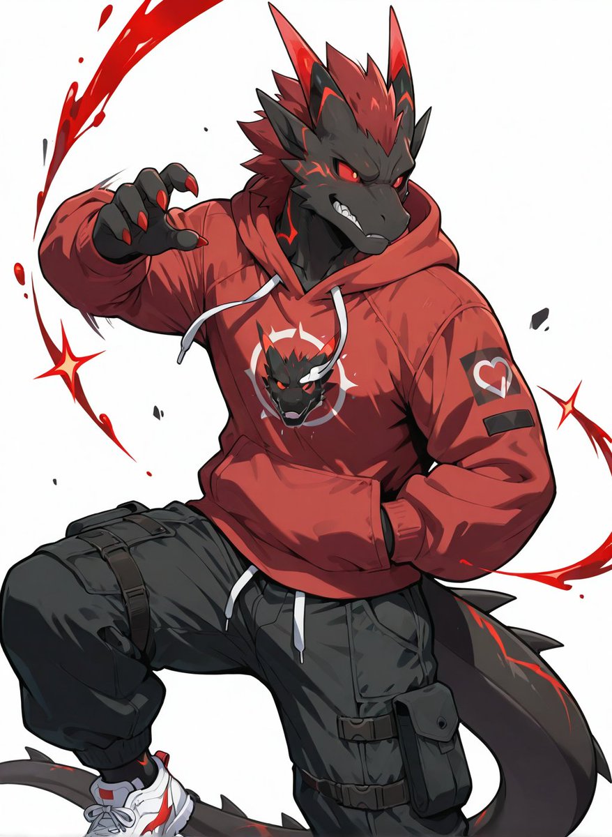 Dragon-Wolf Warrior Crouching Poster