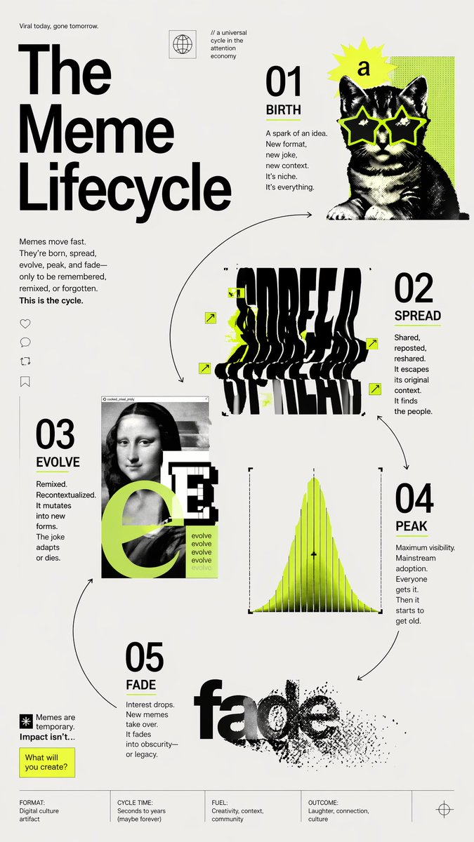 Meme Lifecycle Infographic Poster