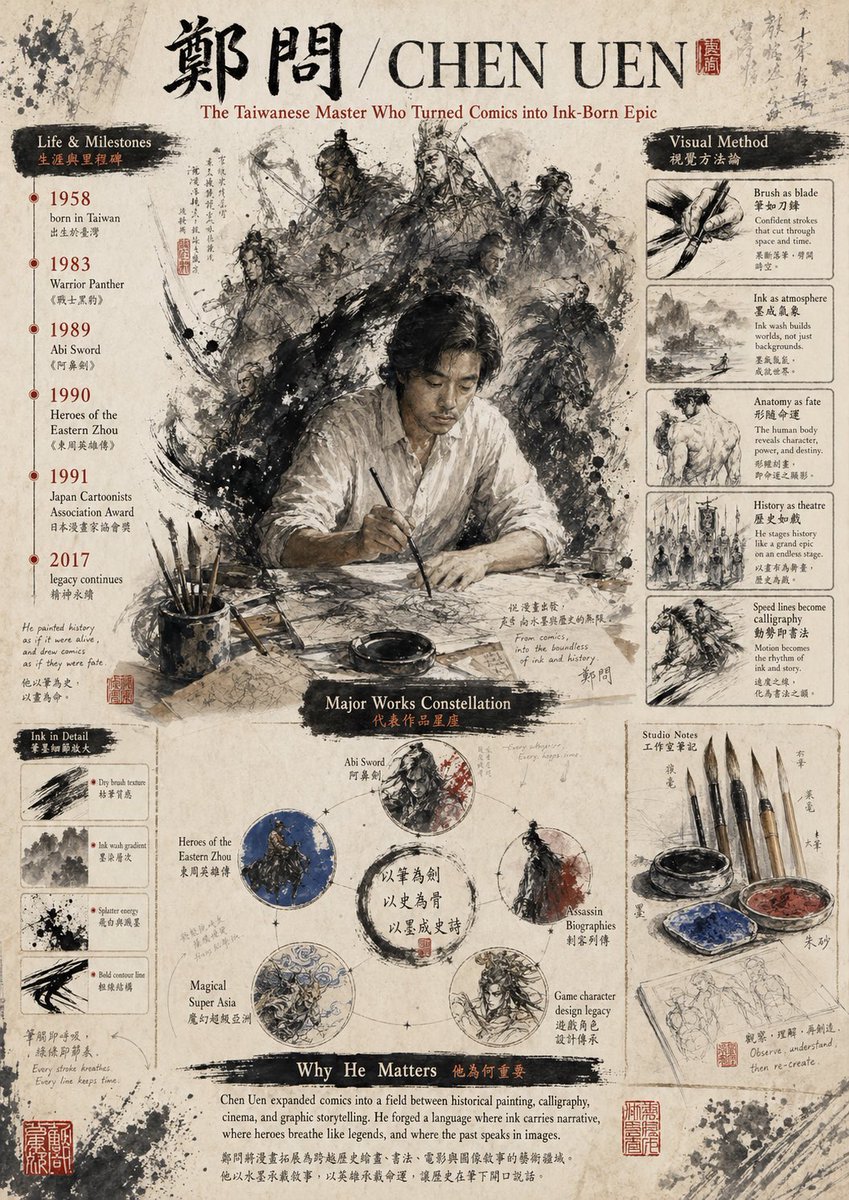 Chen Uen Vintage Ink Epic Poster