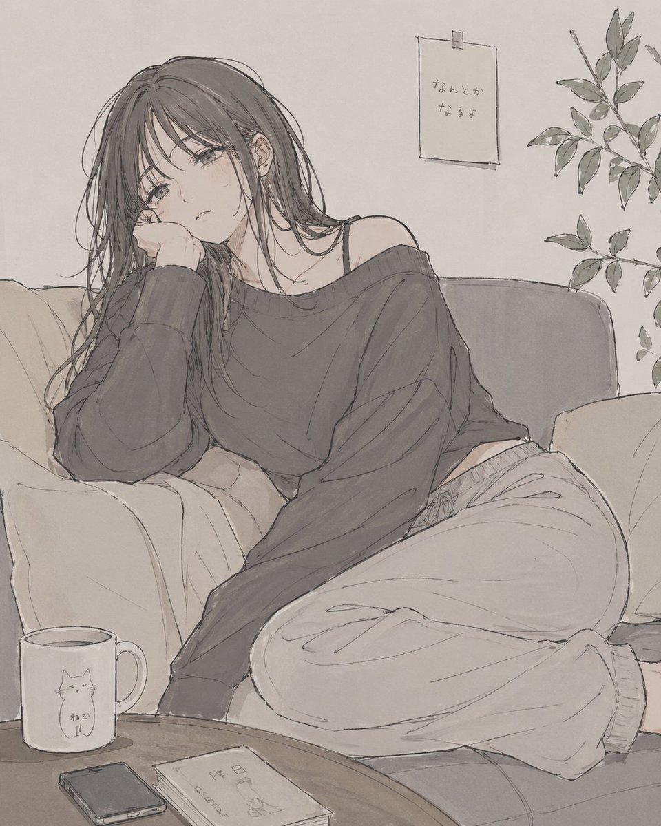 Tired Girl's Quiet Sofa Afternoon