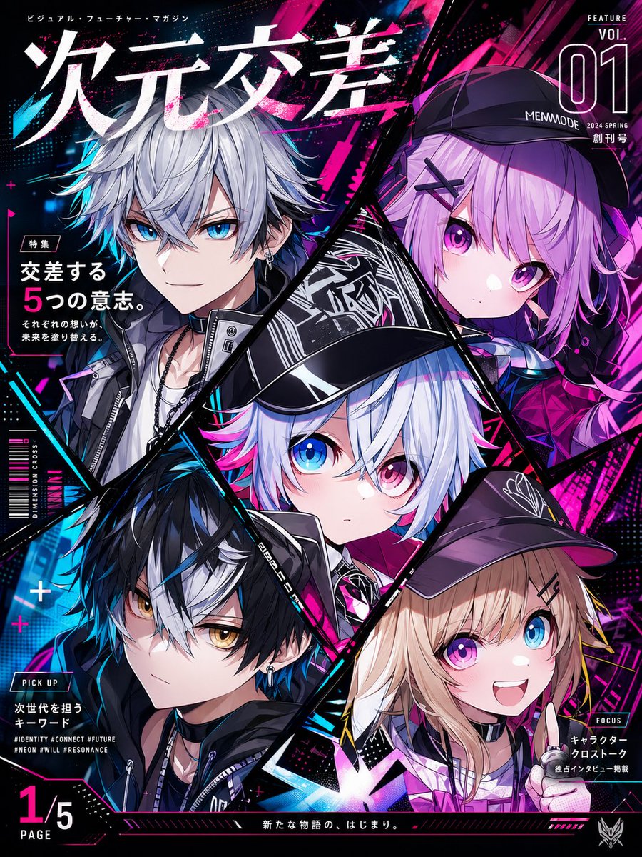 Neon Cyberpunk Anime Magazine Cover