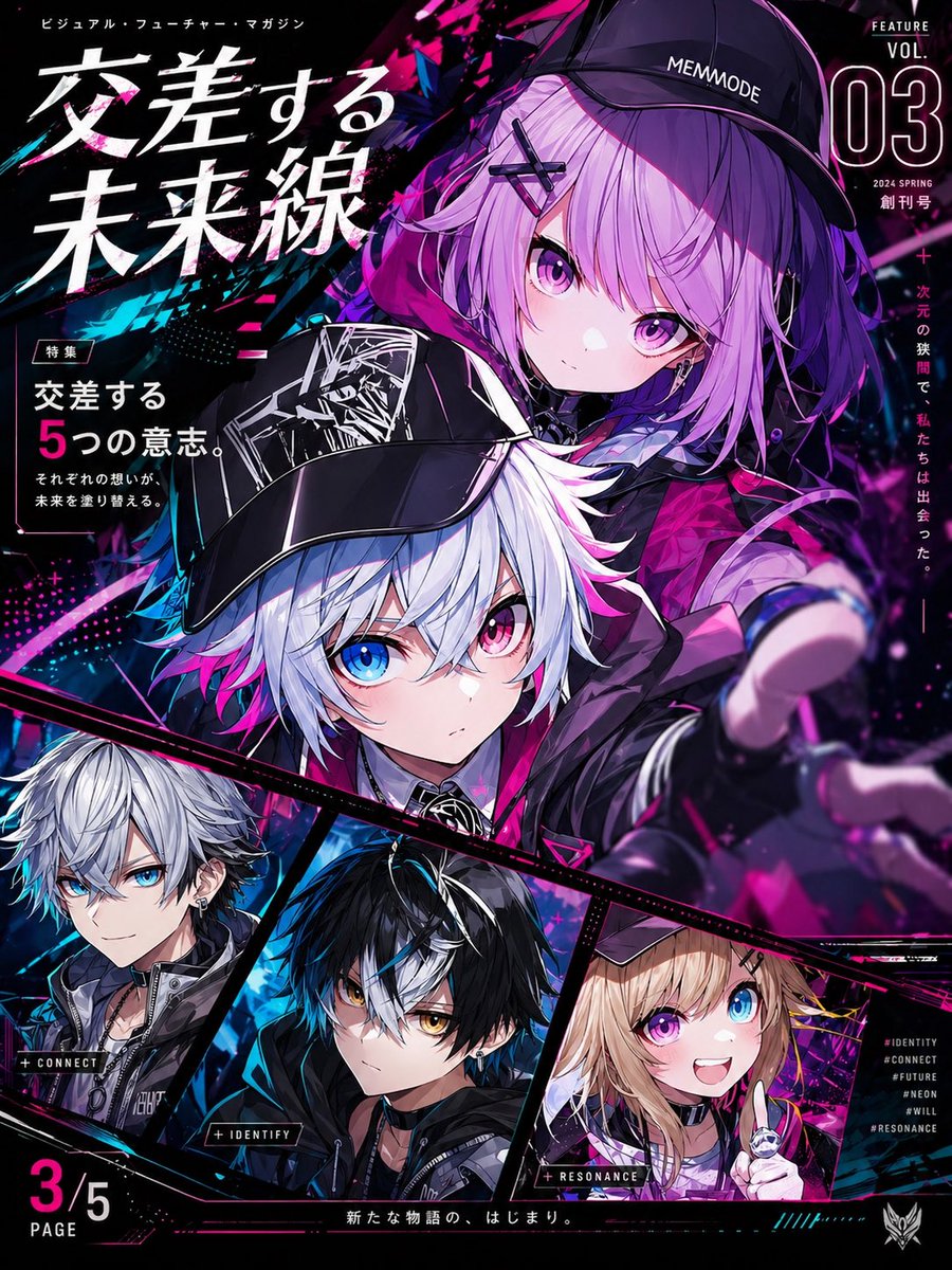 Cyberpunk Anime Magazine Cover Art