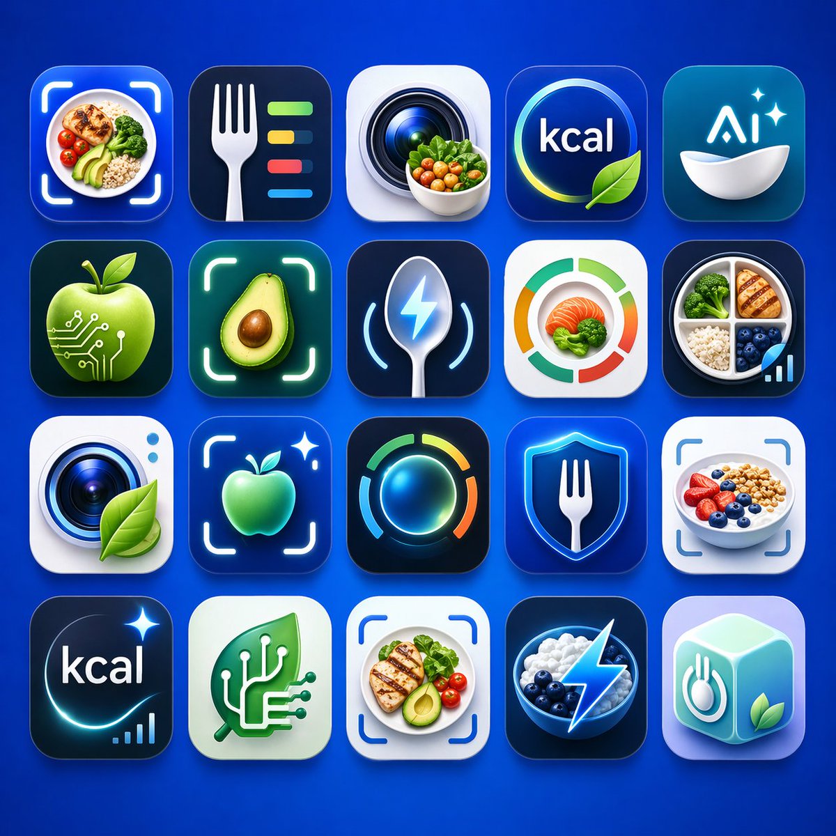 AI Nutrition App Icon Collection