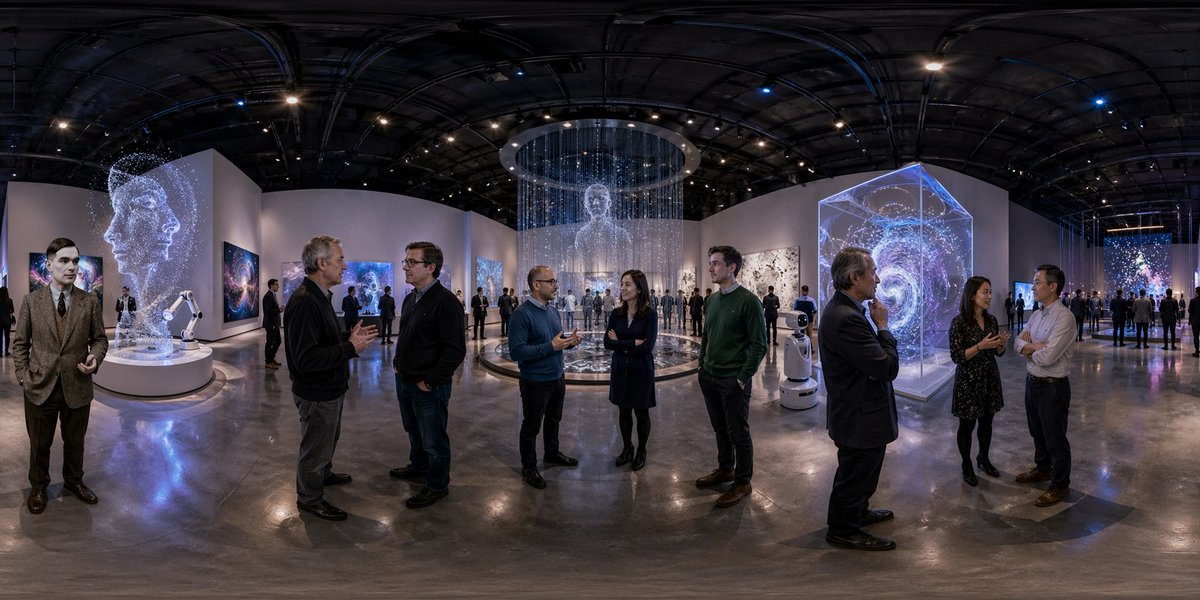 Futuristic AI Art Gallery Panorama