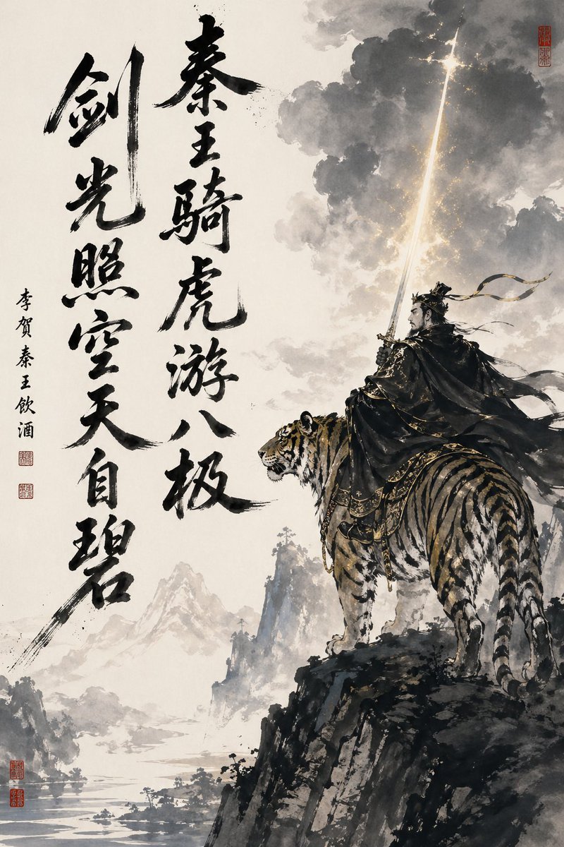Warrior Tiger Ink Fantasy Art