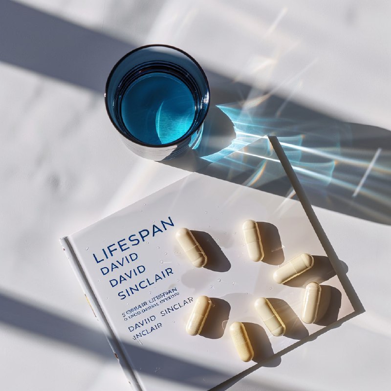 Supplement Product Photo With Lifespan Book and Water