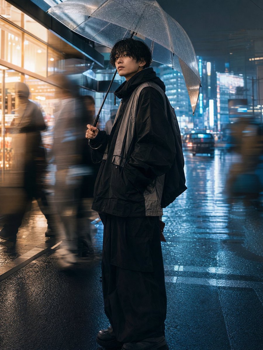Tokyo Rainy Night Street Fashion
