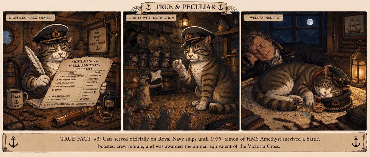Simon the Ship Cat Triptych