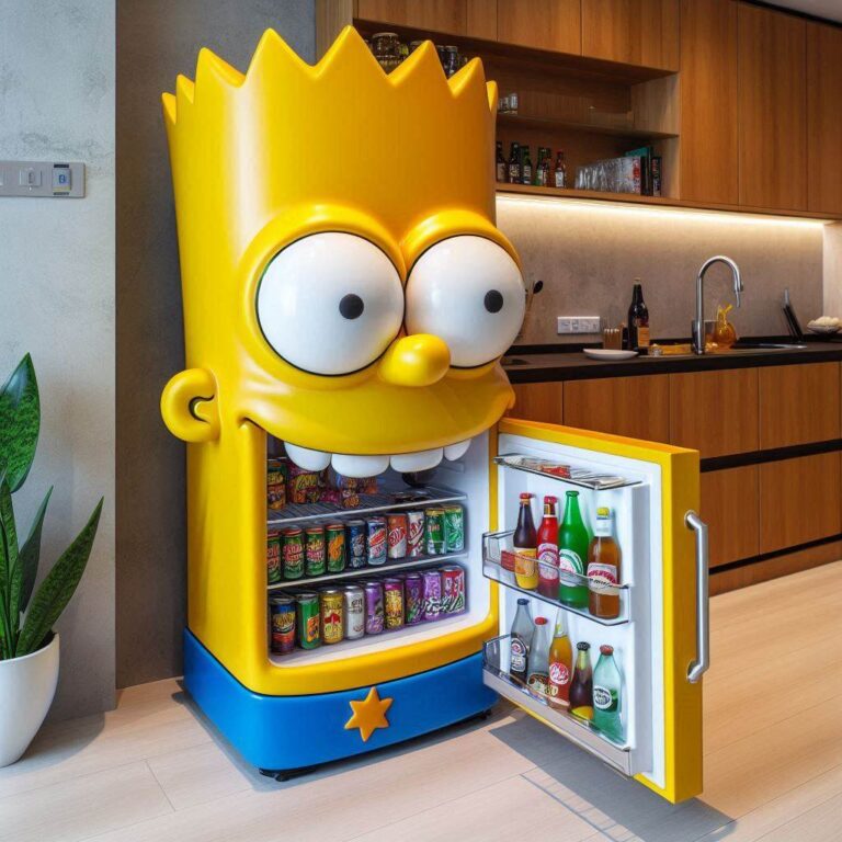 Bart Simpson Fridge in Modern Kitchen