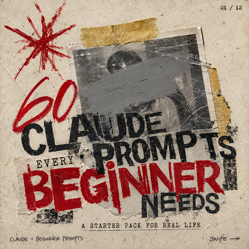 Gritty Zine-Style AI Prompt Poster