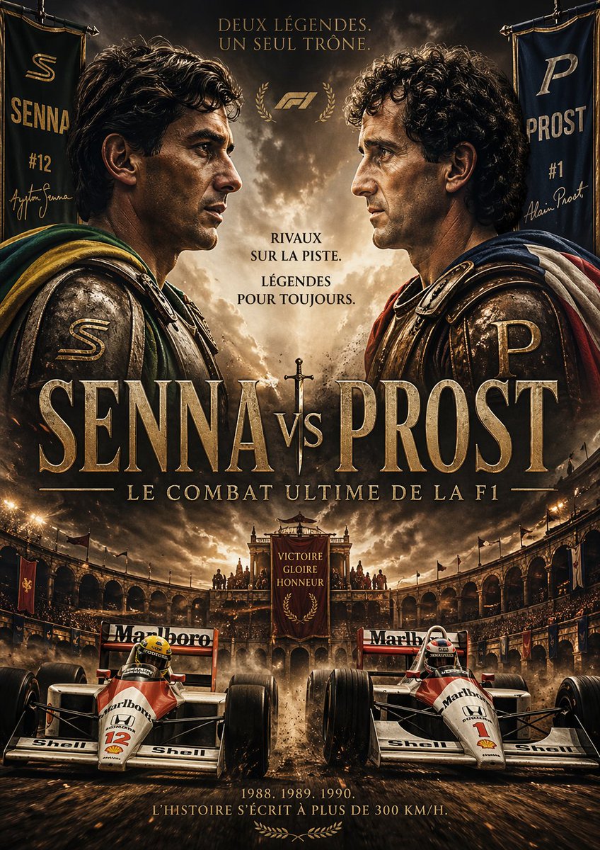 Senna Vs Prost Epic Gladiator F1 Poster