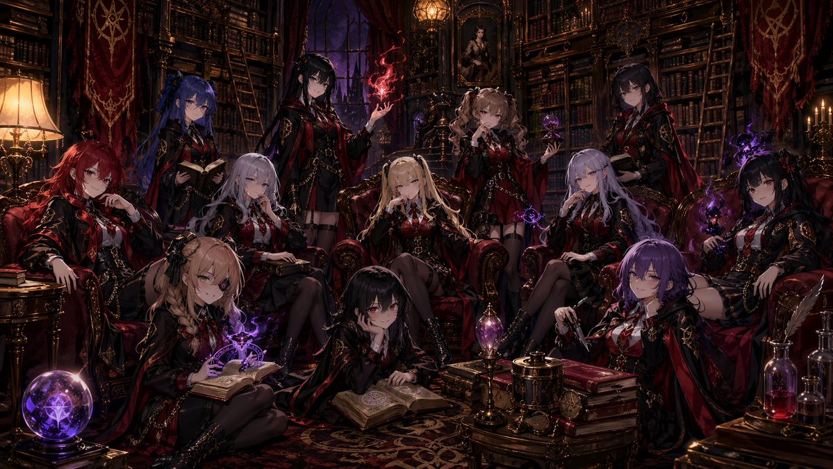 Dark Academy Coven Portrait