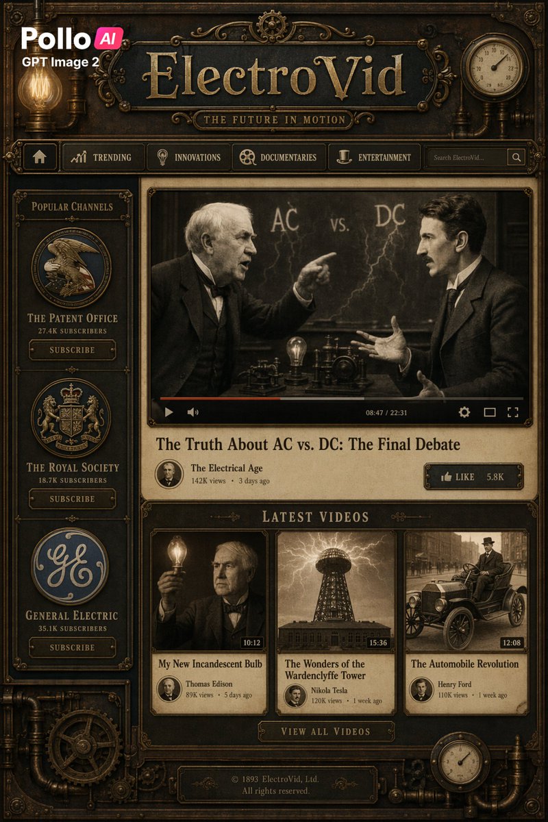 Steampunk Video Platform UI Design