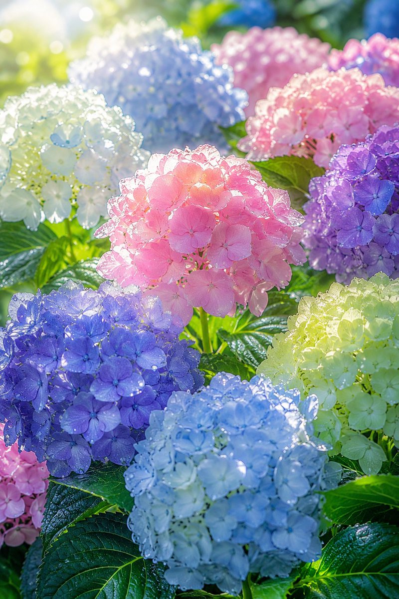 Dreamy Hydrangea Garden After Rain